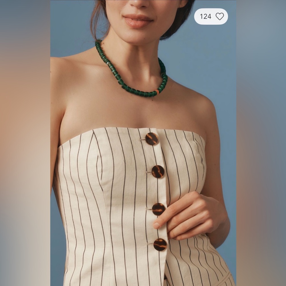 ✨ Anthropologie Mori Linen Strapless Top
